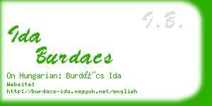 ida burdacs business card